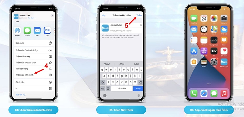 Hướng dẫn tải APP Casino JUN88 cho hệ điều hành IOS